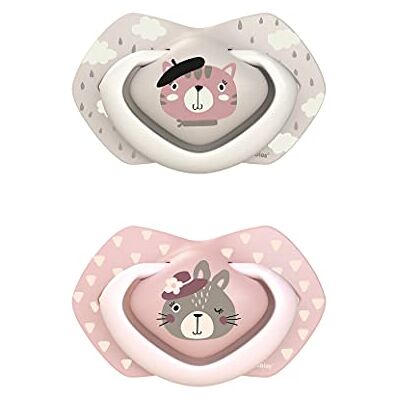 Canpol babies Set van 2 Light Touch siliconen fopspenen, gesteriliseerde capsule, BPA-vrij (0-6 m, Hello Paris Girl) Canpol babies Set van 2 Light Touch siliconen fopspenen, gesteriliseerde capsule, BPA-vrij (0-6 m, Hello Paris Girl)