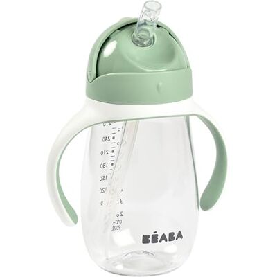 Béaba 2-in-1 drinkbeker, rietje, voor kinderen, 100% waterdicht, lekvrij, gemakkelijk te openen, afneembare handgrepen, Tritan en siliconen, 300 ml,1 eenheid (verpakking van 1) saliegroen Béaba 2-in-1 drinkbeker, rietje, voor kinderen, 100% waterdicht, lekvrij, gemakkelijk te openen, afneembare handgrepen, Tritan en siliconen, 300 ml,1 eenheid (verpakking van 1) saliegroen