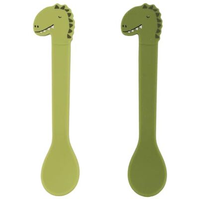 Trixie Mr. Dino 2 stuks siliconen babylepels BPA-vrij vaatwasmachinebestendig Trixie Mr. Dino 2 stuks siliconen babylepels BPA-vrij vaatwasmachinebestendig