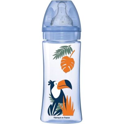 Dodie – Anti-koliek-fles voor initiatie + jungleblauw, 330 ml, +6 maanden, ronde speen, debiet 3 Dodie – Anti-koliek-fles voor initiatie + jungleblauw, 330 ml, +6 maanden, ronde speen, debiet 3