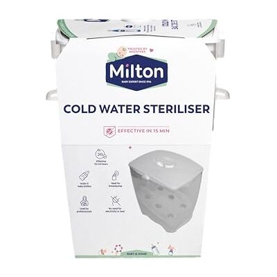 Milton Koude sterilisatiebak, sterilisator voor babyflessen, fopspenen en babyaccessoires, capaciteit van 6 standaard flessen, 5 l Milton Koude sterilisatiebak, sterilisator voor babyflessen, fopspenen en babyaccessoires, capaciteit van 6 standaard flessen, 5 l