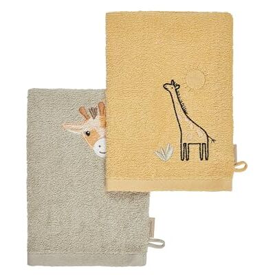 Sterntaler Set van 2 Giraffe Kaya washandjes Sterntaler Set van 2 Giraffe Kaya washandjes