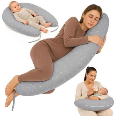 Totsy Baby Borstvoedingskussen, zijslaapkussen, katoenen zwangerschapskussen, positioneringskussen voor volwassenen, 190 cm, Galaxy, XXL Totsy Baby Borstvoedingskussen, zijslaapkussen, katoenen zwangerschapskussen, positioneringskussen voor volwassenen, 190 cm, Galaxy, XXL