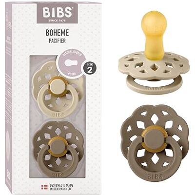 Bibs Boheme Speen verpakking van 2 stuks. BPA-vrij, Maat 2 (6-18 maanden), Vanilla / Dark Oak Natuurlijk rubberlatex, maat 2, BPA-vrij, gemaakt in Denemarken, hoge zuigacceptatie Bibs Boheme Speen verpakking van 2 stuks. BPA-vrij, Maat 2 (6-18 maanden), Vanilla / Dark Oak Natuurlijk rubberlatex, maat 2, BPA-vrij, gemaakt in Denemarken, hoge zuigacceptatie