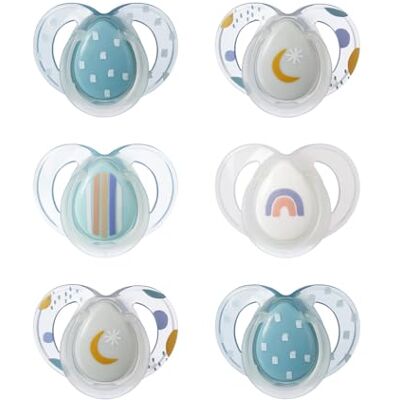 Tommee Tippee nachtfopspeen 6-18 maanden, set van 6 fosforescerende fopspenen met herbruikbare sterilisatiecapsule Tommee Tippee nachtfopspeen 6-18 maanden, set van 6 fosforescerende fopspenen met herbruikbare sterilisatiecapsule