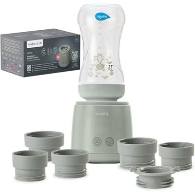Nuvita 1164 Mix70 Draagbare flessenwarmer 70 °C met mengfunctie, 5 temperaturen tot 70 °C, universeel met 6 adapters inbegrepen, oplaadbare batterij, led-display, BPA-vrij Nuvita 1164 Mix70 Draagbare flessenwarmer 70 °C met mengfunctie, 5 temperaturen tot 70 °C, universeel met 6 adapters inbegrepen, oplaadbare batterij, led-display, BPA-vrij