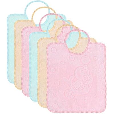 EMMEBi Slabbetjes van katoenen badstof met elastiek, gemaakt in Italië, elastisch, roze, 33 x 28 cm Eén maat EMMEBi Slabbetjes van katoenen badstof met elastiek, gemaakt in Italië, elastisch, roze, 33 x 28 cm Eén maat