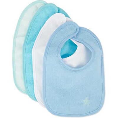 BIECO Set van 4 praktische slabbetjes voor baby's, blauw BIECO Set van 4 praktische slabbetjes voor baby's, blauw