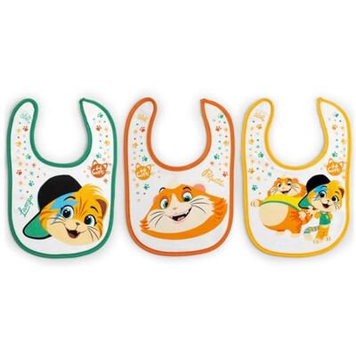 Lulabi 3 stuks slabbetjes van katoen, 44 katten Lulabi 3 stuks slabbetjes van katoen, 44 katten