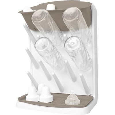 Ubbi Verticale flessenhouder voor baby's, babyaccessoires, taupe Ubbi Verticale flessenhouder voor baby's, babyaccessoires, taupe