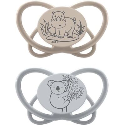 nip Butterfly Set van 2 duurzame fopspenen met fopspeen voor baby's van 0-6 maanden, geschikt voor borstvoeding, tandvriendelijk, met fopspeendoos, duurzame fopspeen van zachte siliconen, grijs nip Butterfly Set van 2 duurzame fopspenen met fopspeen voor baby's van 0-6 maanden, geschikt voor borstvoeding, tandvriendelijk, met fopspeendoos, duurzame fopspeen van zachte siliconen, grijs