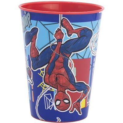 Stor Spider-Man Kinderbeker, 260 ml, van kunststof, herbruikbaar, onbreekbaar, BPA-vrij, ideaal voor kinderen thuis en op school Stor Spider-Man Kinderbeker, 260 ml, van kunststof, herbruikbaar, onbreekbaar, BPA-vrij, ideaal voor kinderen thuis en op school