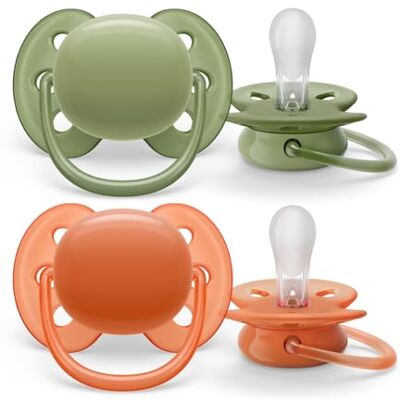 AVENT Philips ultrazacht fopspenen, zachte en soepele fopspenen voor baby's vanaf 18 maanden, 0% BPA, met sterilisatordraagtas, 2 stuks (model SCF093/01) AVENT Philips ultrazacht fopspenen, zachte en soepele fopspenen voor baby's vanaf 18 maanden, 0% BPA, met sterilisatordraagtas, 2 stuks (model SCF093/01)