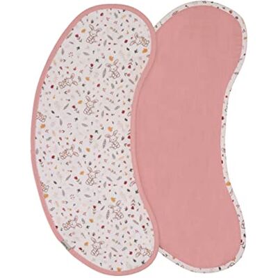 Sterntaler Set van 2 effen katoenen mousseline slabbetjes met patroon, 61 x 23,5 cm, voor pasgeborenen, meisjes, cadeau-idee Sterntaler Set van 2 effen katoenen mousseline slabbetjes met patroon, 61 x 23,5 cm, voor pasgeborenen, meisjes, cadeau-idee
