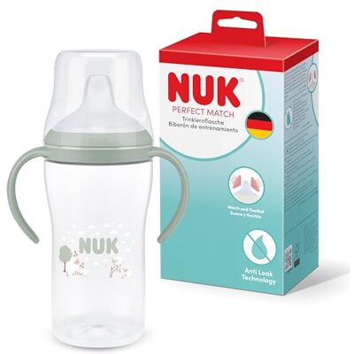 NUK perfecte match leerfles 6 maanden en ouder 260 ml lekvrije drinkbeker voor peuters antislip handgrepen schaap 1 stuk NUK perfecte match leerfles 6 maanden en ouder 260 ml lekvrije drinkbeker voor peuters antislip handgrepen schaap 1 stuk