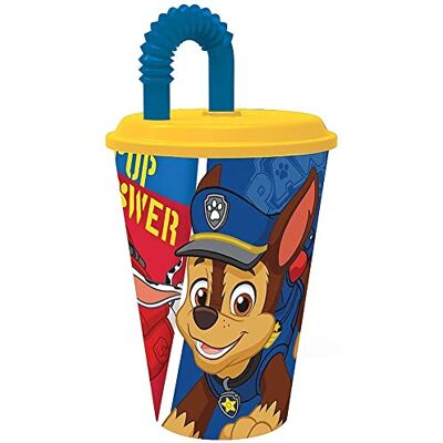 Stor Herbruikbare beker met deksel en rietje, 430 ml, Paw Patrol Stor Herbruikbare beker met deksel en rietje, 430 ml, Paw Patrol