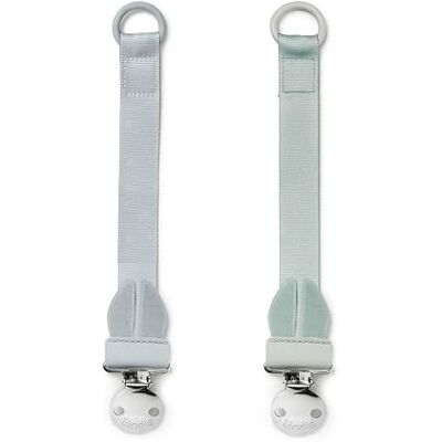 Elodie Details 2 stuks fopspeenkettingen van stof en roestvrijstalen clip, voor kinderen en meisjes, universele siliconen ring Sunrise Blue/Mineral Green Elodie Details 2 stuks fopspeenkettingen van stof en roestvrijstalen clip, voor kinderen en meisjes, universele siliconen ring Sunrise Blue/Mineral Green