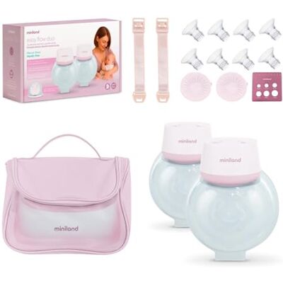 Miniland Easy Flow Duo Tire-lait électrique portable double Extraction simultanée, 2 modes, 9 niveaux, écran LED, rechargeable USB, 2 x 180 ml, sans BPA Miniland Easy Flow Duo Tire-lait électrique portable double Extraction simultanée, 2 modes, 9 niveaux, écran LED, rechargeable USB, 2 x 180 ml, sans BPA