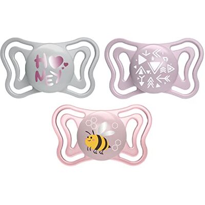 Chicco PhysioForma Light, fopspeen met siliconen fopspeen 2-6 maanden, licht en ademend, ergonomische vorm, ondersteunt fysiologische ademhaling en een goede mondontwikkeling, roze, 2 stuks Chicco PhysioForma Light, fopspeen met siliconen fopspeen 2-6 maanden, licht en ademend, ergonomische vorm, ondersteunt fysiologische ademhaling en een goede mondontwikkeling, roze, 2 stuks