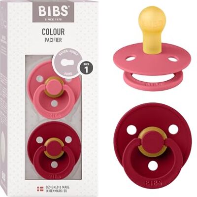 Bibs Colour fopspeen. Set van 2 fopspenen. Bisfenol A-vrij, ronde speen. Natuurlijk rubberlatex, gemaakt in Denemarken. Maat 1 (0-6 maanden), koraal/robijn Bibs Colour fopspeen. Set van 2 fopspenen. Bisfenol A-vrij, ronde speen. Natuurlijk rubberlatex, gemaakt in Denemarken. Maat 1 (0-6 maanden), koraal/robijn