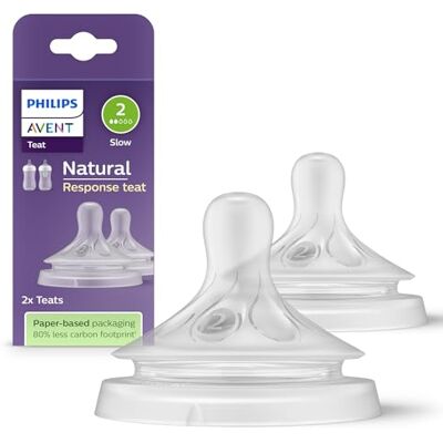 AVENT Philips Set van 2 Natural Response 0% BPA, Flow 2 spenen voor baby's van 0 maanden + (model SCY962/02) AVENT Philips Set van 2 Natural Response 0% BPA, Flow 2 spenen voor baby's van 0 maanden + (model SCY962/02)