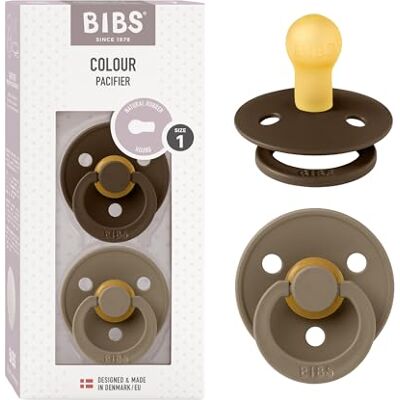 Bibs Colour fopspeen. Set van 2 fopspenen. Bisfenol A-vrij, ronde speen. Natuurlijk rubber latex, gemaakt in Denemarken. Maat 1 (0-6 maanden), Mokka / Dark Oak Bibs Colour fopspeen. Set van 2 fopspenen. Bisfenol A-vrij, ronde speen. Natuurlijk rubber latex, gemaakt in Denemarken. Maat 1 (0-6 maanden), Mokka / Dark Oak