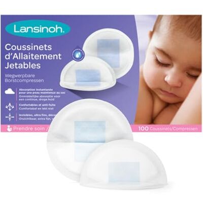 Lansinoh Blue Lock voedingspads, wit, 100 stuks Lansinoh Blue Lock voedingspads, wit, 100 stuks