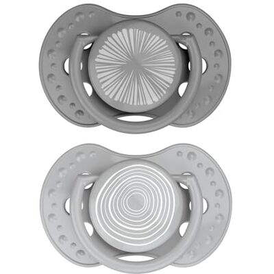 Difrax LOVI fopspeen 0-3 maanden, dynamische fopspeen voor baby's, grijs, 2 stuks, gemakkelijk te accepteren, BPA-vrij, hoogwaardige en duurzame siliconen Difrax LOVI fopspeen 0-3 maanden, dynamische fopspeen voor baby's, grijs, 2 stuks, gemakkelijk te accepteren, BPA-vrij, hoogwaardige en duurzame siliconen