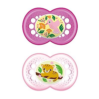 MAM Set van 2 fopspenen vanaf 16 maanden, met symmetrische, platte en flexibele fopspeen van Skin Soft Silicone, gemakkelijk aanvaardbaar, met zelfsteriliserende doos, origineel, felroze, 2 stuks MAM Set van 2 fopspenen vanaf 16 maanden, met symmetrische, platte en flexibele fopspeen van Skin Soft Silicone, gemakkelijk aanvaardbaar, met zelfsteriliserende doos, origineel, felroze, 2 stuks