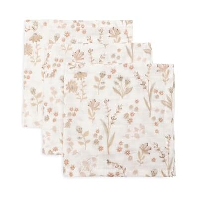 Jollein Muslin Baby Bloomy slabbetjes, mousseline, 100% katoen, 31 x 31 cm, Oeko-Tex gecertificeerd, 3 stuks Jollein Muslin Baby Bloomy slabbetjes, mousseline, 100% katoen, 31 x 31 cm, Oeko-Tex gecertificeerd, 3 stuks