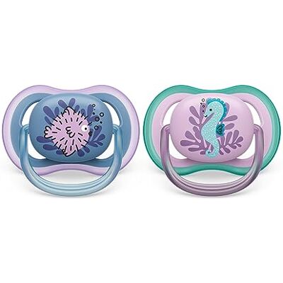 Philips Avent Ultra Air fopspeen, set van 2, lichte, ademende fopspeen voor baby's van 6 tot 18 maanden, BPA-vrij, met sterilisatorhoes (model SCF085/61) Philips Avent Ultra Air fopspeen, set van 2, lichte, ademende fopspeen voor baby's van 6 tot 18 maanden, BPA-vrij, met sterilisatorhoes (model SCF085/61)