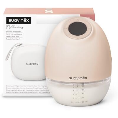 Suavinex , Elektrische melkpomp, handvrij, draagbaar, draadloos, zonder buis, met batterij, 3 modi en 9 intensiteiten, met adapter, stil, etui en borstel, led-display, tank 180 ml Suavinex , Elektrische melkpomp, handvrij, draagbaar, draadloos, zonder buis, met batterij, 3 modi en 9 intensiteiten, met adapter, stil, etui en borstel, led-display, tank 180 ml