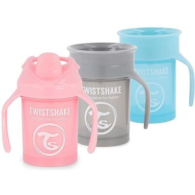 Twistshake Pebe drinkbeker set 3-delig 2 kopjes 360-1 mini-mok lekvrije beker voor peuters trainingsbeker voor kinderen BPA-vrij 4 m roze blauw Twistshake Pebe drinkbeker set 3-delig 2 kopjes 360-1 mini-mok lekvrije beker voor peuters trainingsbeker voor kinderen BPA-vrij 4 m roze blauw