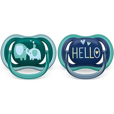 AVENT Philips Ultra Air fopspeen, set van 2, lichte, ademende fopspeen voor baby's vanaf 18 maanden, BPA-vrij, met sterilisatorhoes (model SCF349/18) AVENT Philips Ultra Air fopspeen, set van 2, lichte, ademende fopspeen voor baby's vanaf 18 maanden, BPA-vrij, met sterilisatorhoes (model SCF349/18)