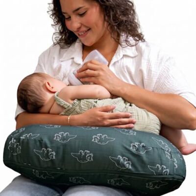 Boppy Bosgroen dinosaurus voedingskussen, groter, steviger, groter steunkussen voor borstvoeding en flesvoeding, steviger vullen, hoger tillen, meer Boppy Bosgroen dinosaurus voedingskussen, groter, steviger, groter steunkussen voor borstvoeding en flesvoeding, steviger vullen, hoger tillen, meer