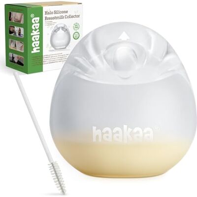 haakaa Halo Siliconen moedermelk opvangbak 85 g/90 ml, 1 stuk Draagbare handborstkolf voor borstvoeding, herbruikbare handsfree borstvoeding met reinigingsborstel haakaa Halo Siliconen moedermelk opvangbak 85 g/90 ml, 1 stuk Draagbare handborstkolf voor borstvoeding, herbruikbare handsfree borstvoeding met reinigingsborstel