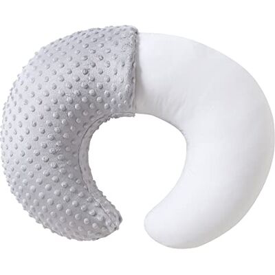 QUENESS Borstvoedingskussen en positiekussen, borstvoeding, fles, babystoelhouder met afneembare ultrazachte overtrek, buikondersteuning voor baby's, jongens en meisjes (grijs) QUENESS Borstvoedingskussen en positiekussen, borstvoeding, fles, babystoelhouder met afneembare ultrazachte overtrek, buikondersteuning voor baby's, jongens en meisjes (grijs)