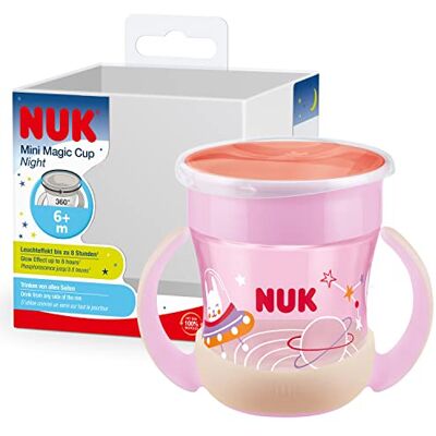 NUK Mini Magic Cup Night 160 ml 6 maanden en ouder, roze NUK Mini Magic Cup Night 160 ml 6 maanden en ouder, roze