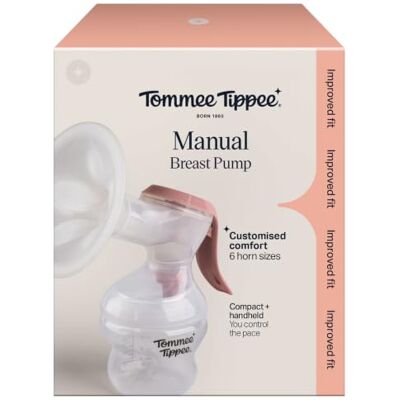 Tommee Tippee Tire-lait manuel, en silicone souple avec coussin de massage pétale, bride de 24 mm + 5 inserts pour un ajustement parfait, aspiration réglable en douceur, silencieux, léger et facile à Tommee Tippee Tire-lait manuel, en silicone souple avec coussin de massage pétale, bride de 24 mm + 5 inserts pour un ajustement parfait, aspiration réglable en douceur, silencieux, léger et facile à