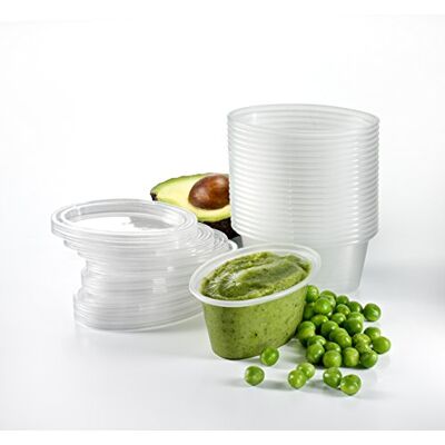 Mummy Cooks Set van 20 voorraaddozen met deksel (90 ml) BPA-vrij Mummy Cooks Set van 20 voorraaddozen met deksel (90 ml) BPA-vrij
