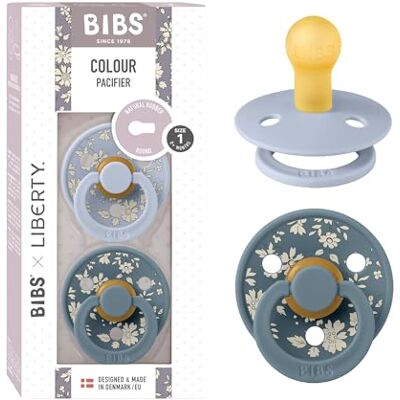Bibs Colour Liberty Fopspeen, set van 2 fopspenen, BPA-vrij, ronde speen, natuurlijk rubberlatex, gemaakt in Denemarken, maat 1 (0-6 maanden), Capel Dusty Blue Bibs Colour Liberty Fopspeen, set van 2 fopspenen, BPA-vrij, ronde speen, natuurlijk rubberlatex, gemaakt in Denemarken, maat 1 (0-6 maanden), Capel Dusty Blue