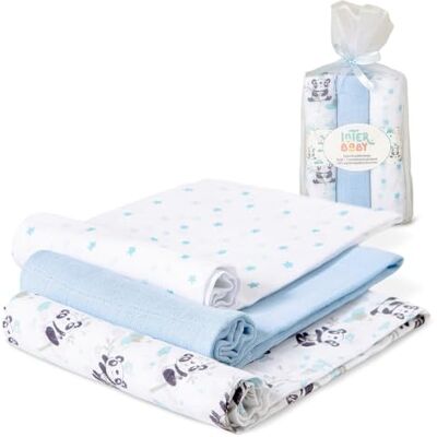 Interbaby Panda Babyschuim, blauw, 3 stuks Interbaby Panda Babyschuim, blauw, 3 stuks
