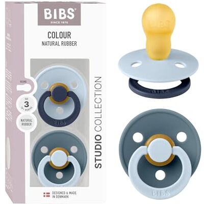 Bibs Colour Studio fopspeen, set van 2, BPA-vrij, ronde spenen van natuurlijk rubber, gemaakt in Denemarken, maat 3 (18+ maanden) Baby Blue/Petrol Bibs Colour Studio fopspeen, set van 2, BPA-vrij, ronde spenen van natuurlijk rubber, gemaakt in Denemarken, maat 3 (18+ maanden) Baby Blue/Petrol
