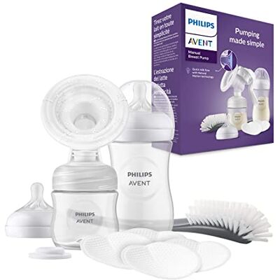 Philips Avent Cadeauset met handmatige borstkolf, enkele borstkolf, 260 ml en 125 ml fles, BPA-vrij, 4 absorberende wegwerpbekers (model SCD430/60) Philips Avent Cadeauset met handmatige borstkolf, enkele borstkolf, 260 ml en 125 ml fles, BPA-vrij, 4 absorberende wegwerpbekers (model SCD430/60)