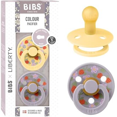 Bibs Colour Liberty Fopspeen, set van 2 fopspenen, BPA-vrij, ronde speen, natuurlijk rubberlatex, gemaakt in Denemarken, maat 1 (0-6 maanden), Strawberries and Cream Pale Butter Mix Bibs Colour Liberty Fopspeen, set van 2 fopspenen, BPA-vrij, ronde speen, natuurlijk rubberlatex, gemaakt in Denemarken, maat 1 (0-6 maanden), Strawberries and Cream Pale Butter Mix
