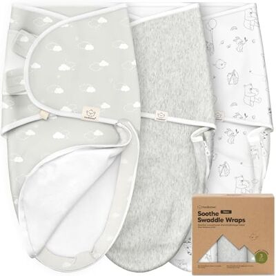 KeaBabies Set van 3 babyslaapzakken van 0-3 maanden met ritssluiting Van biologisch katoen Voor pasgeborenen, meisjes en jongens Zacht en duurzaam Voor het eenvoudig verschonen van luiers (Aspire Eén maat KeaBabies Set van 3 babyslaapzakken van 0-3 maanden met ritssluiting Van biologisch katoen Voor pasgeborenen, meisjes en jongens Zacht en duurzaam Voor het eenvoudig verschonen van luiers (Aspire Eén maat