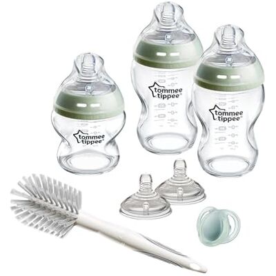 Tommee Tippee Babyset met Natural Start glazen flessen, anti-koliek flessen, 150 ml en 250 ml, spenen met gemiddelde doorstroming in borstvorm Tommee Tippee Babyset met Natural Start glazen flessen, anti-koliek flessen, 150 ml en 250 ml, spenen met gemiddelde doorstroming in borstvorm