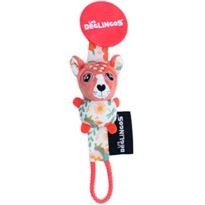 Les Déglingos Mélimellos la Biche fopspeenhouder met pluche, accessoires voor baby's, van stof, knuffeldier, gerecyclede vulling, eenheidsmaat Les Déglingos Mélimellos la Biche fopspeenhouder met pluche, accessoires voor baby's, van stof, knuffeldier, gerecyclede vulling, eenheidsmaat