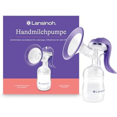 Lansinoh Handmatige borstkolf, lichte en stille borstkolf voor onderweg, met Easy-Express-handgreep voor moeiteloos pompen, instelbare 2-ritme-technologie Lansinoh Handmatige borstkolf, lichte en stille borstkolf voor onderweg, met Easy-Express-handgreep voor moeiteloos pompen, instelbare 2-ritme-technologie