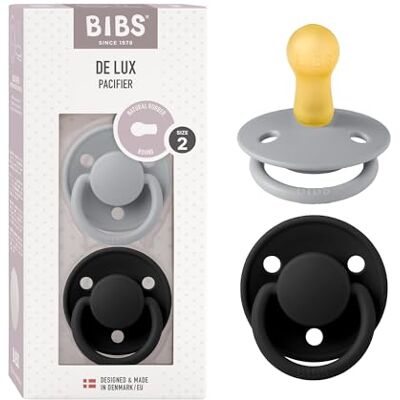 Bibs De Lux Speen verpakking van 2 stuks. BPA-vrij, Ronde speen. Natuurlijk rubberlatex, Maat 2 (6-18 maanden), Cloud/Black Bibs De Lux Speen verpakking van 2 stuks. BPA-vrij, Ronde speen. Natuurlijk rubberlatex, Maat 2 (6-18 maanden), Cloud/Black